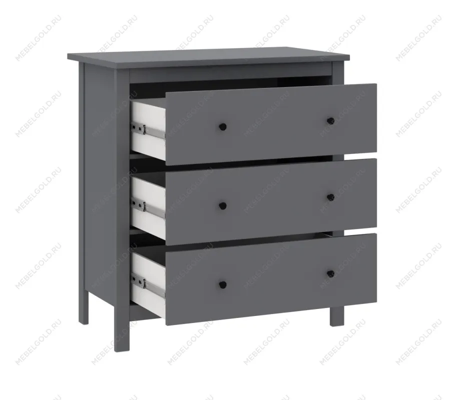 САГА комод 3 ящика серый | изображение 1