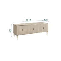 Тумба под телевизор (3 двери) Римини СОЛО (Ваниль/Серебро) РМТ-2(s)