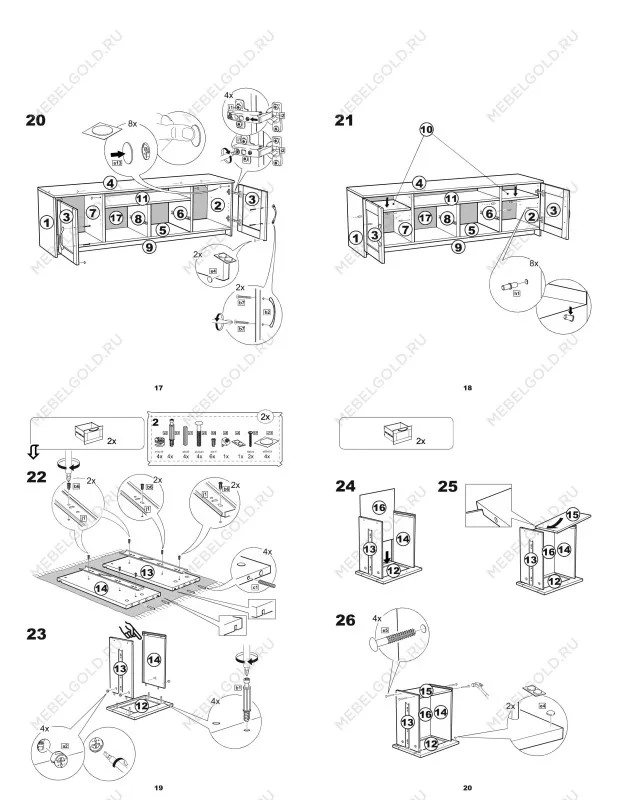 Тумба для ТВ Сириус, 2 двери и 2 ящика, 156х41х47 см, белая | изображение 21