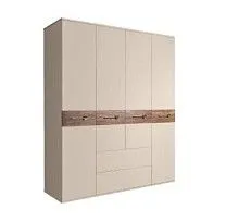 Шкаф 4-х дверный с ящиками, Bogemia Wood Wo (Ваниль/Золото) БМШ2/41(Wo)