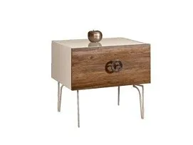 Тумба прикроватная Bogemia Wood Fi (Слоновая кость) (Lakobel/Хром) БМТП-1(Wo)