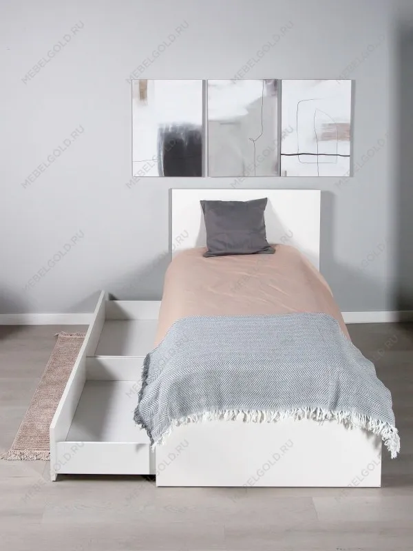 Кровать односпальная Варма СЭНГ, 90х200см, эмаль, белая | изображение 3