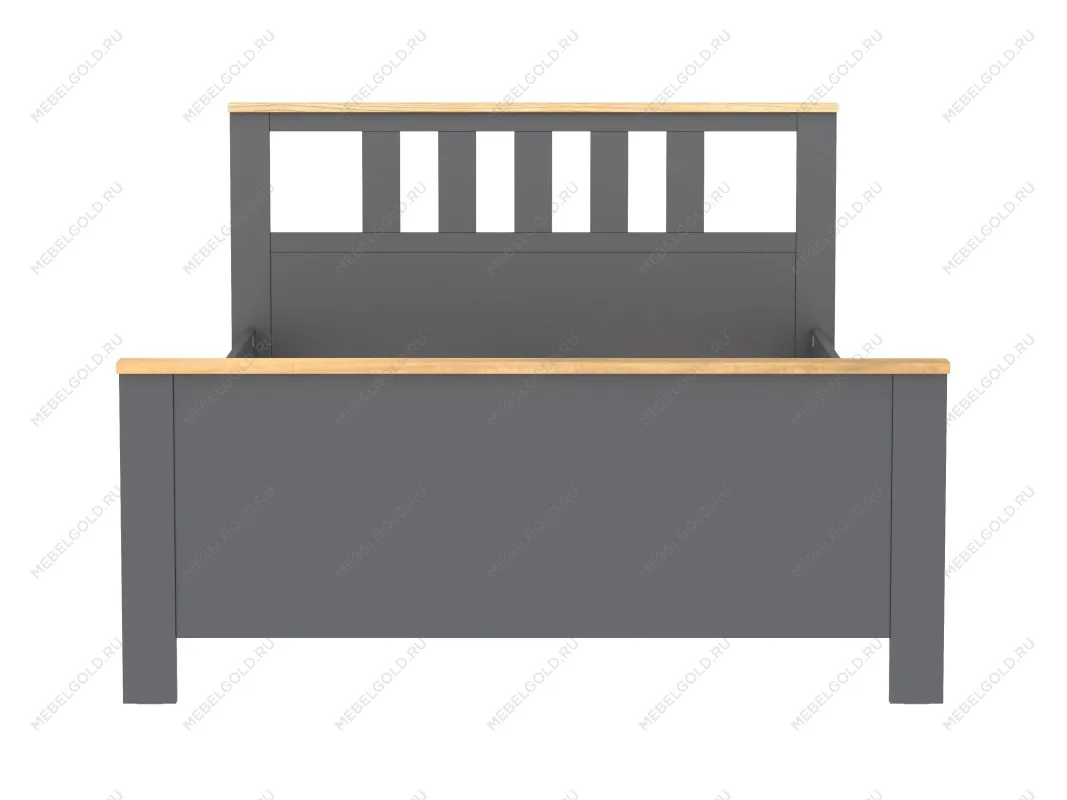 Кровать двуспальная Сага, 140х200 см, серая/ясень | изображение 12