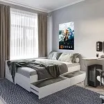 БРИМНЭС / СИРИУС Кровать двуспальная раздвижная ИКЕА / IKEA шириной 80(160) см, белый - Выставка Балашиха | изображение 4