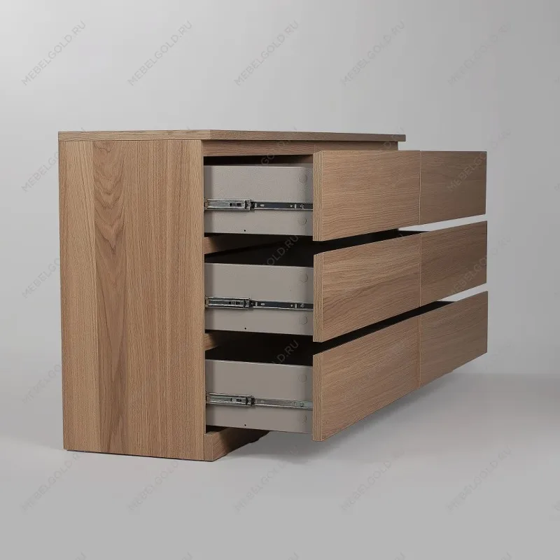 Комод Варма, 6 ящиков, горизонтальный, 160х78х40 см, шпон натурального дерева, дуб беленый | изображение 20