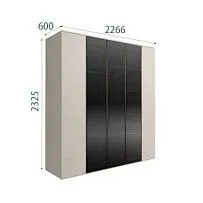 Шкаф 5-ти дв. Bogemia Air (Шелк/Черный) БМШ2/5(3)