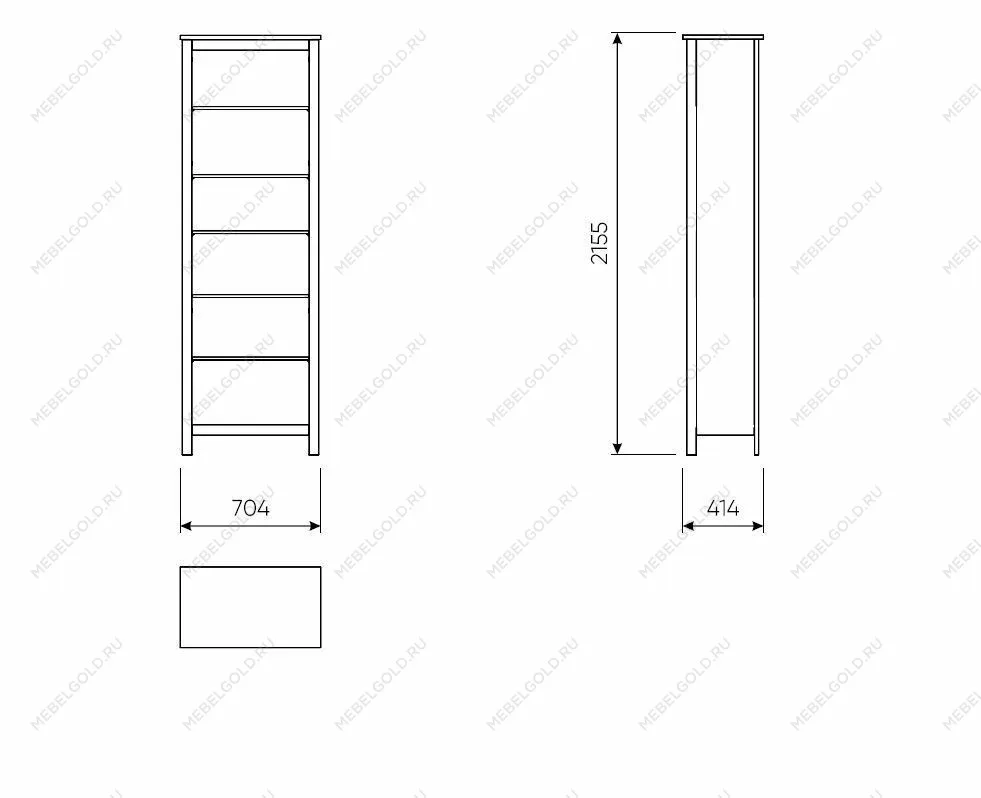 Стеллаж Сага, 70х42х215 см, темно-бирюзовый | изображение 3