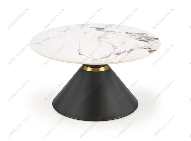 Стол журнальный Halmar GORETTI (белый мрамор/черный)