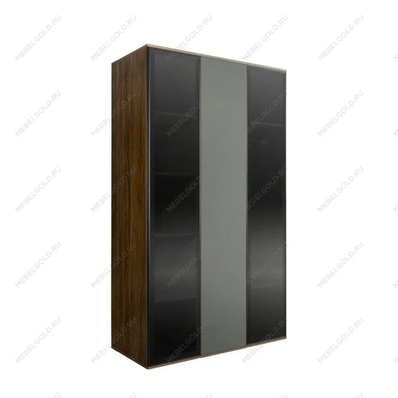 Шкаф 3-х дверный Bogemia Woodline Air (Серый/Черный) БМШ2/3(2)