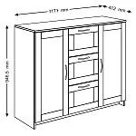 Тумба Сириус, 2 двери и 3 ящика, 117х41х95 см, дуб сонома | изображение 11