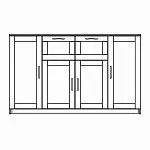 Тумба Сириус, 4 двери и 2 ящика, 156х41х95 см, дуб сонома | изображение 14