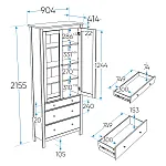 САГА шкаф с витриной 90 белый/ясень | изображение 3