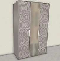 Шкаф Гравита 3-дверный серый камень глянец