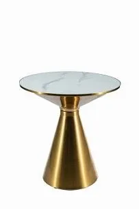 Стол журнальный Signal ARIES (белый/золотой)