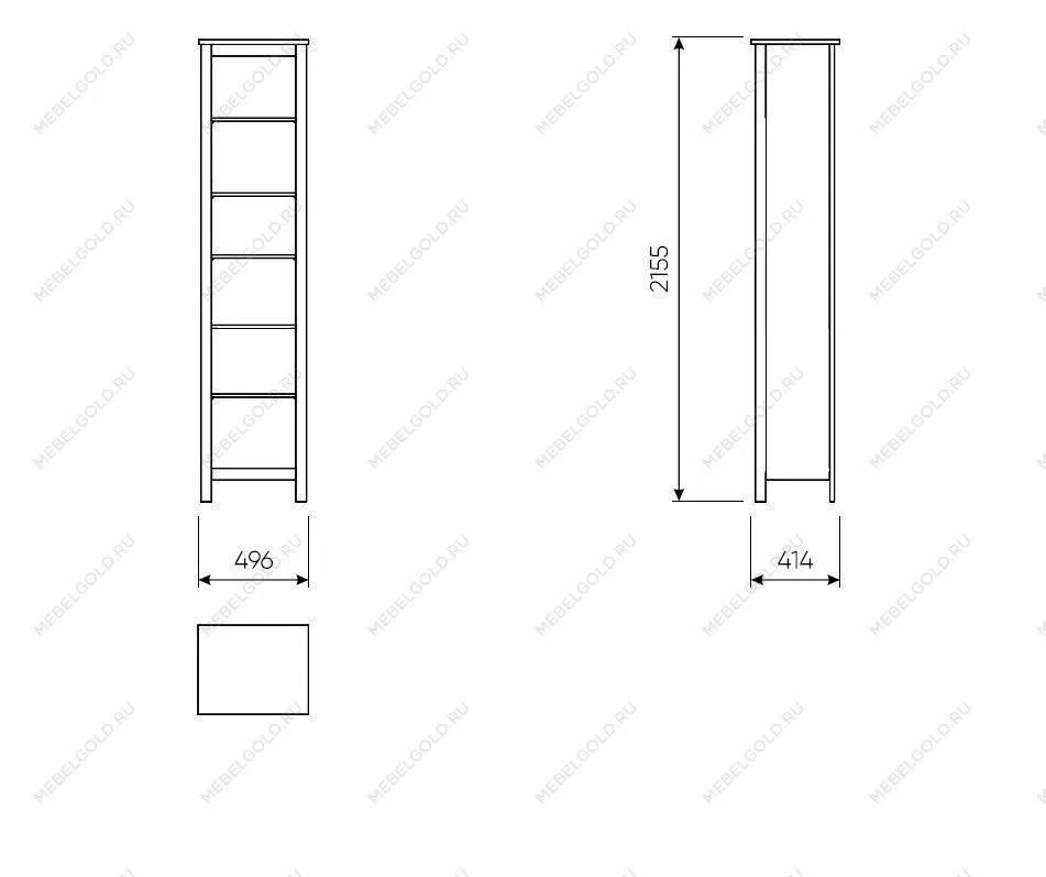 Стеллаж Сага, 50х42х215 см, белый/ясень | изображение 6