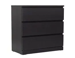 МАЛЬМ / VARMA Комод ИКЕА / IKEA 3, 80x78x40, шпон, черный