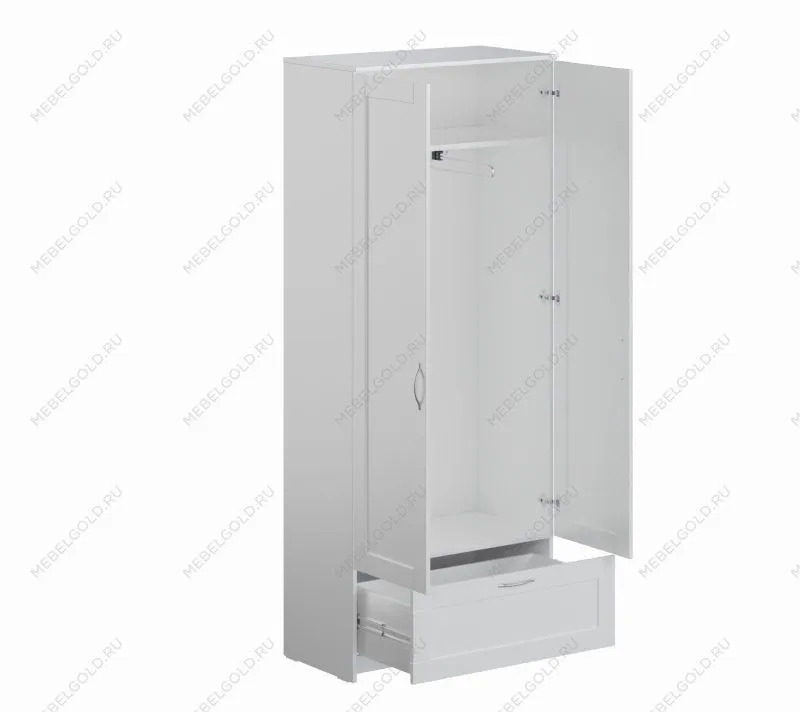 БРИМНЭС / СИРИУС Шкаф ИКЕА / IKEA для одежды 2 двери и 1 ящик белый | изображение 2