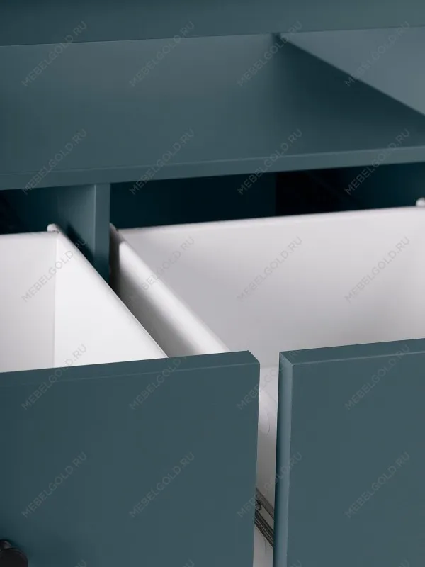 Тумба ТВ Сага, 3 ящика, 131х42х63 см, темно-бирюзовая | изображение 8