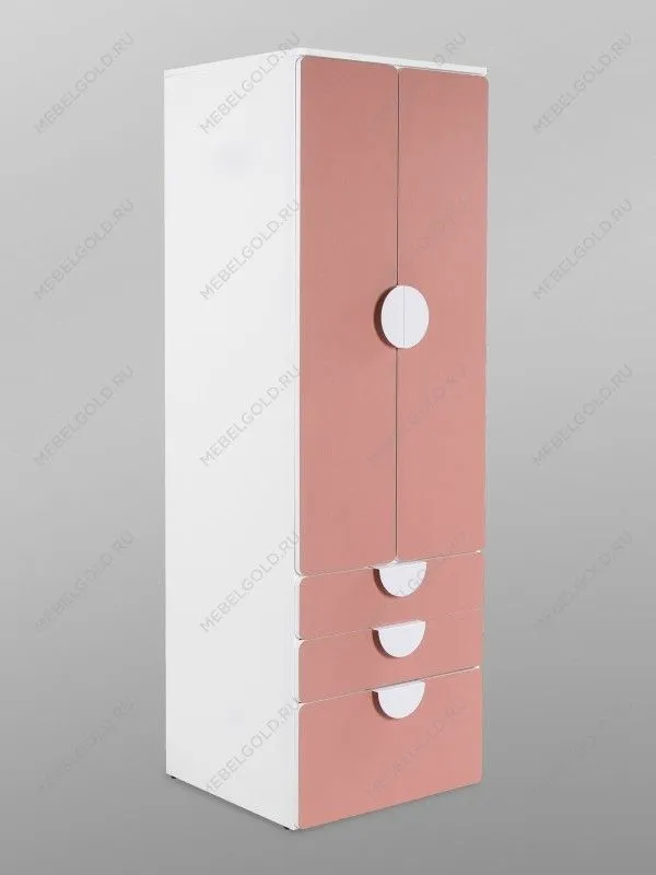 Шкаф распашной Пикси, с двумя дверьми, тремя выдвижными ящиками и полкой 60x57x180, мечтательный пион | изображение 12