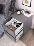 Тумба прикроватная Варма, 2 ящика, 40х55х40 см, эмаль серая | изображение 4