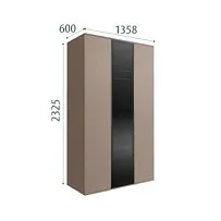 Шкаф 3-х дверный Bogemia Air (Мокка/Черный) БМШ2/3(1)