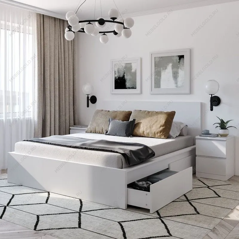 Комплект выкатных ящиков для кровати Варма СЭНГ, 100х61х26 см, белый | изображение 4