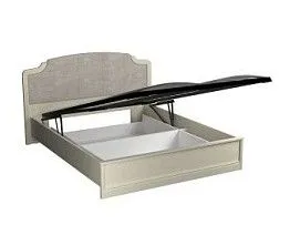 Кровать Люкс 1600 с подъемным механизмом, Сиена (1794*2110*1090), Береза бежевая рогожка