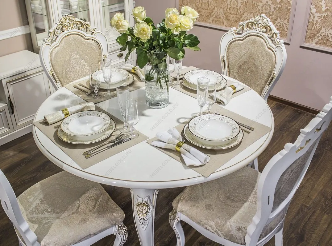 Столовая Натали белый глянец с круглым столом | изображение 3