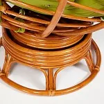 Кресло-качалка Papasan с подушкой Коньяк, флок Олива | изображение 2