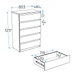 МАЛЬТА комод ИКЕА / IKEA 5 ящиков 80х121 белый | изображение 4