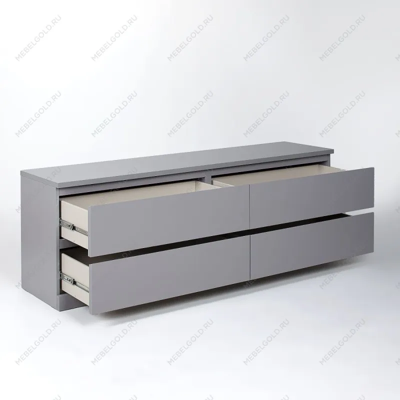 Комод Варма, 4 ящика, горизонтальный, 160х54х40 см, эмаль серая | изображение 8