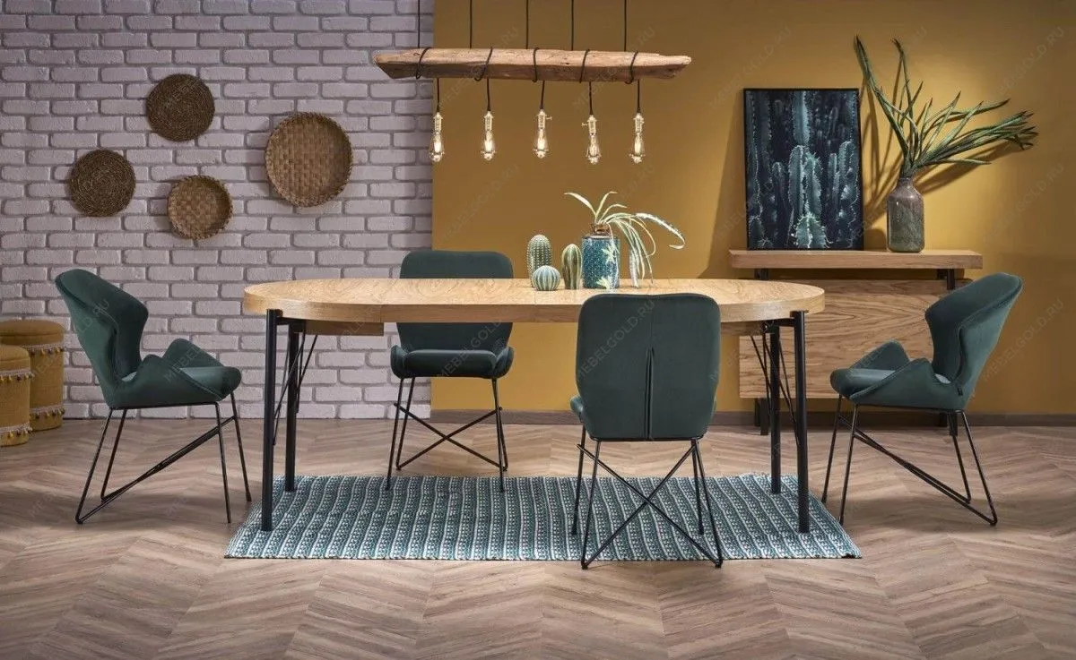 Стол обеденный Halmar INFERNO раскладной (дуб натуральный/черный) | изображение 14