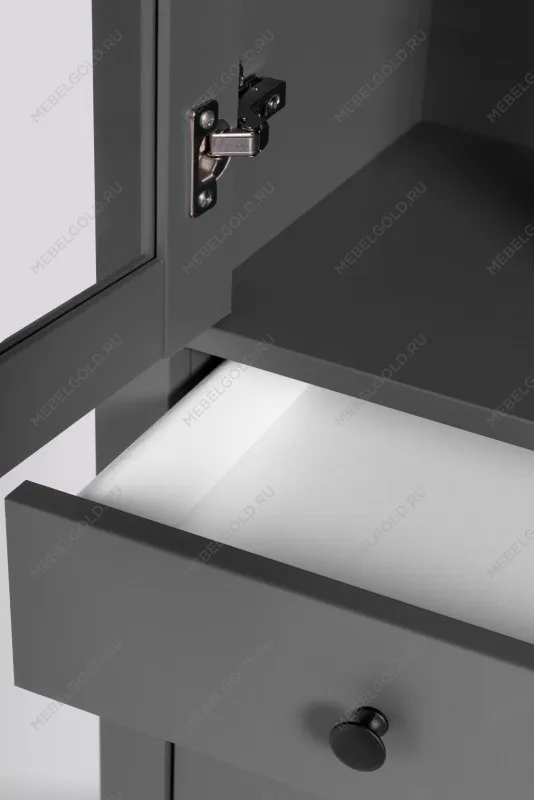 Шкаф с витриной Сага, 50х41х215 см, серый | изображение 11