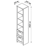Стеллаж Сириус, 2 ящика, 39х35х190 см, белый | изображение 9
