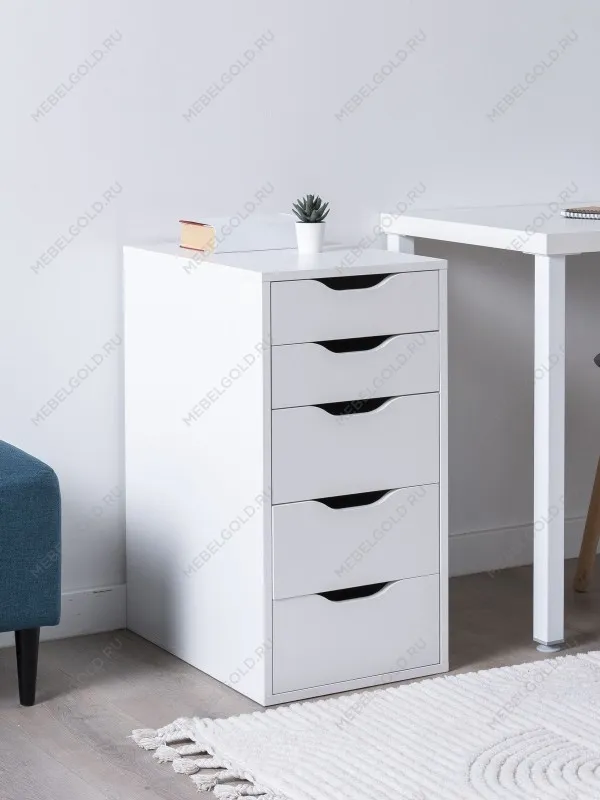 Комод Ингар, 5 ящиков, 36x71x53 см, белый | изображение 1