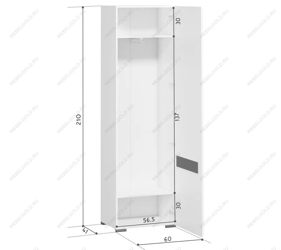Шкаф Ацтека SZF1D/21/6 белый | изображение 1