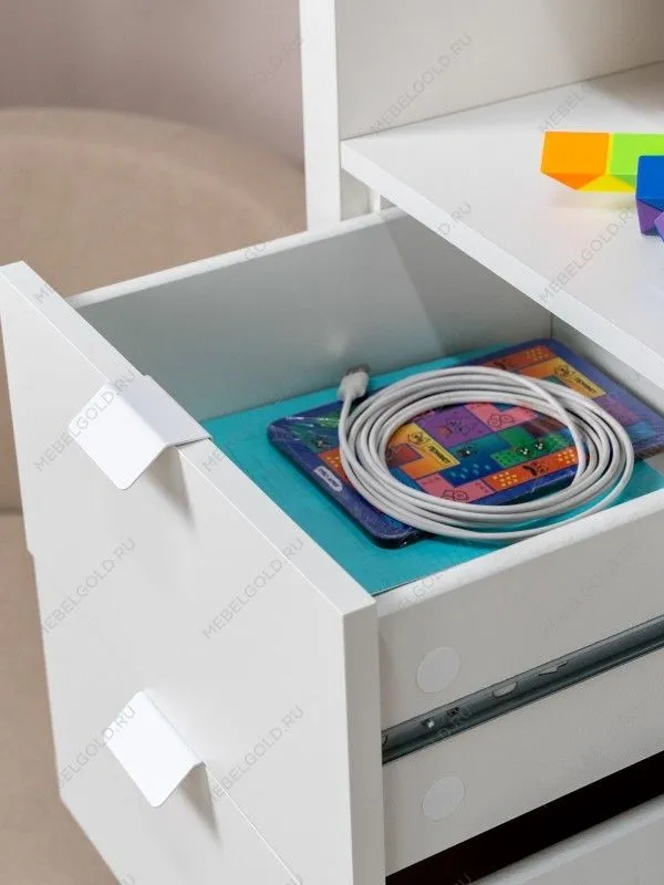 Модуль с двумя ящиками , для стеллажа ФОРА, ручка металл, 33х33х37, белый | изображение 5