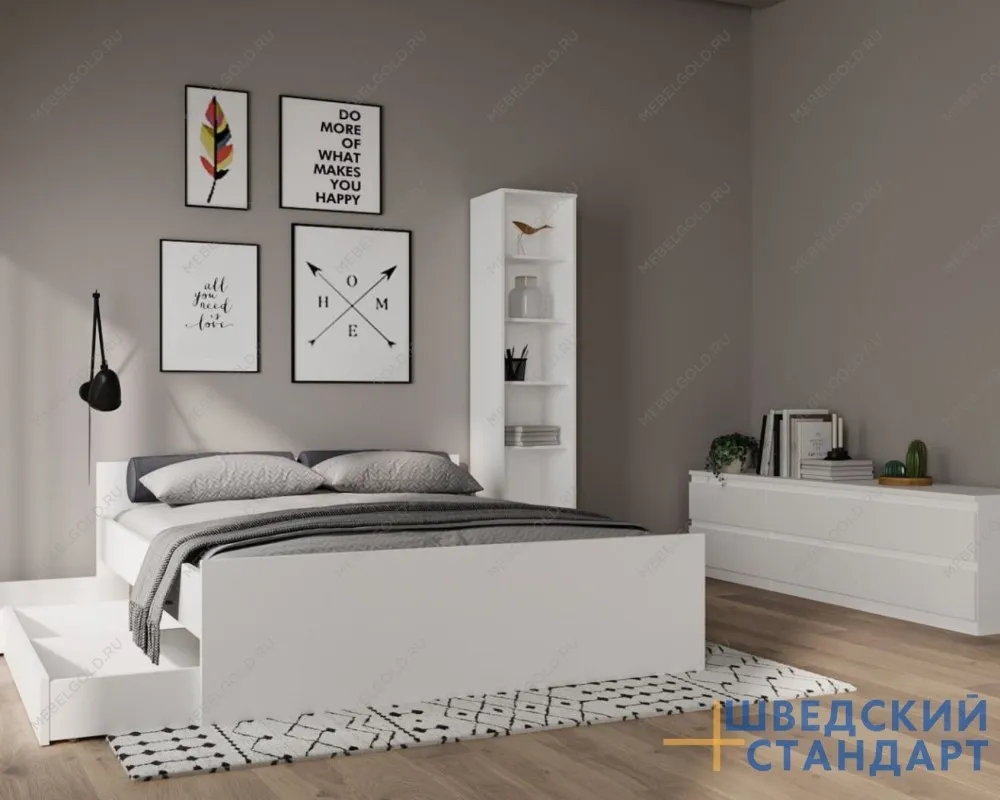 Ящик выкатной для кроватей СИРИУС, 60х60х20 см, белый | изображение 4