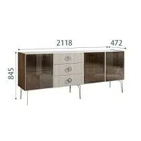 Комод 2.1м Bogemia Woodline Fi (Шелк) (Novabuk/Хром) БМКМ-5[5]