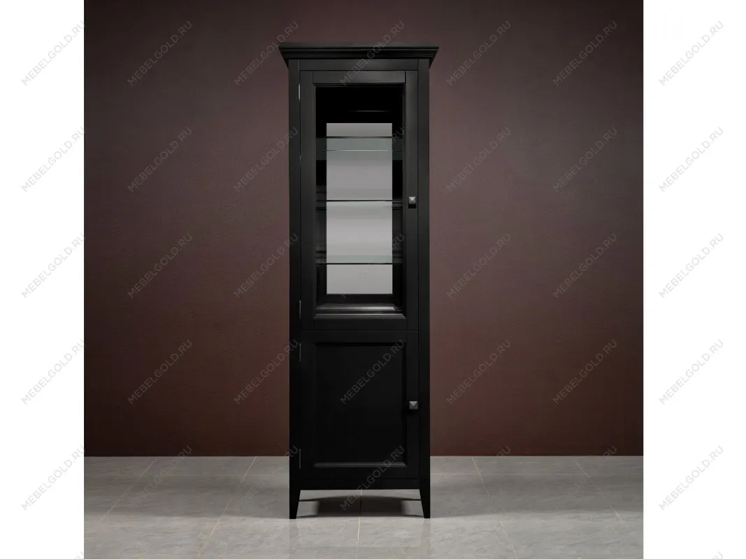 Витрина 1 дверная левая с зеркалом Manhattan (Черный) | изображение 2