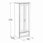 Шкаф Сириус, 2 двери и 1 ящик, 78х59х220 см, дуб сонома | изображение 10