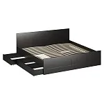 Ящик выкатной для кроватей СИРИУС, 60х60х20 см, черно-коричневый, дуб венге | изображение 12