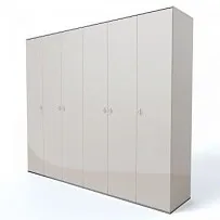 Шкаф 6-ти дверный Римини (Слоновая кость/Серебро) РМШ2/6