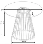 Стол обеденный Halmar LIVERPOOL (прозрачный/золотой) | изображение 8