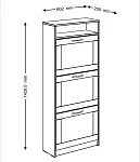 Обувница Сириус с 3 откидными ящиками, 60 х 25 х 143 см, ЛДСП, дуб сонома | изображение 9