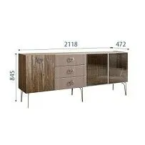 Комод 2.1м Bogemia Woodline Wood Fi (Мокка) (Novabuk/Хром) БМКМ-5[5][10]