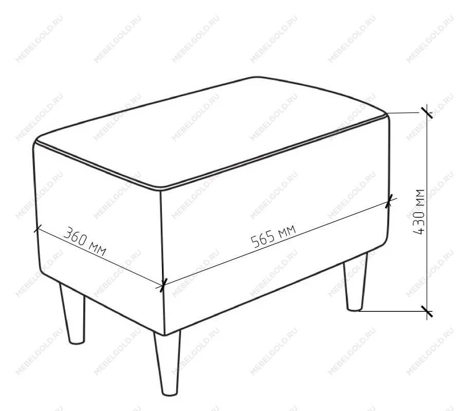 Пуф КИРКАС, 57х36х43 см, серый | изображение 2