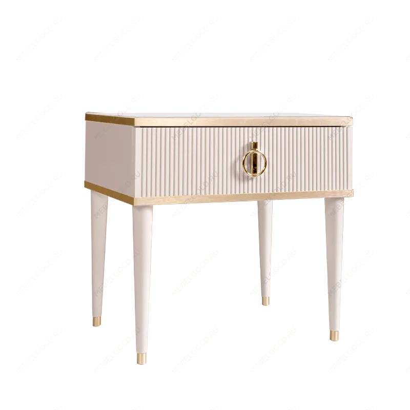 Тумба прикроватная Римини СОЛО (Слоновая кость/Золото) РМТП-1(s)