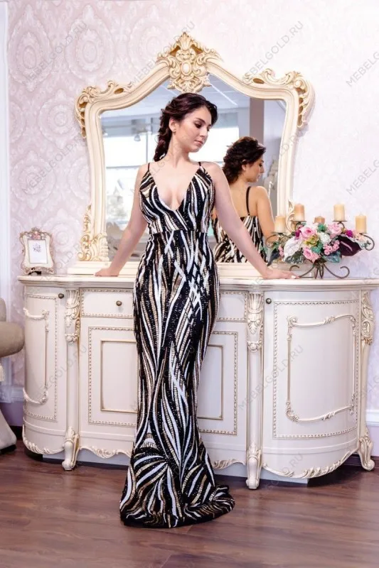 Комод Джоконда крем глянец с зеркалом (гостиная) | изображение 2