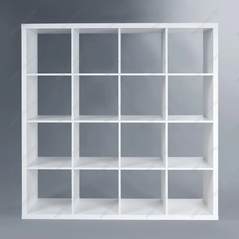 КАЛЛАКС / ФОРА Стеллаж ИКЕА / IKEA 16, широкий стеллаж с открытыми ячейками, тамбурат белого цвета | изображение 2